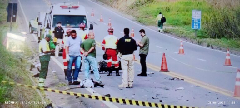 Grave acidente na BR 101em São Mateus ES, deixa dois motociclistas mortos
