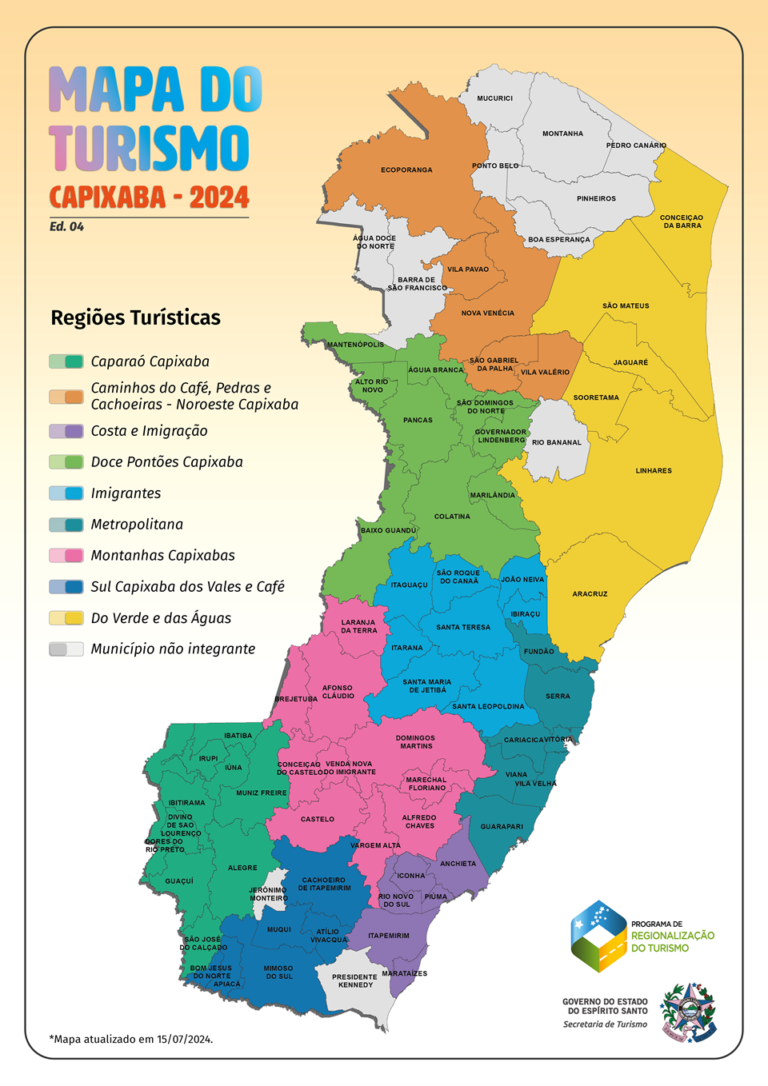 Espírito Santo expande Mapa do Turismo 2024 com 67 municípios
